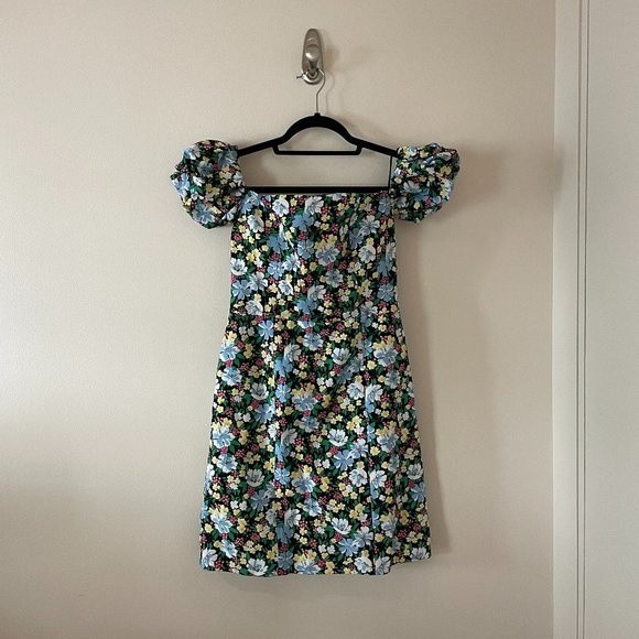 Maje Rapy Floral Off The Shoulder Mini Dress Emily in Paris Size 3 (Large) - Picture 6 of 15